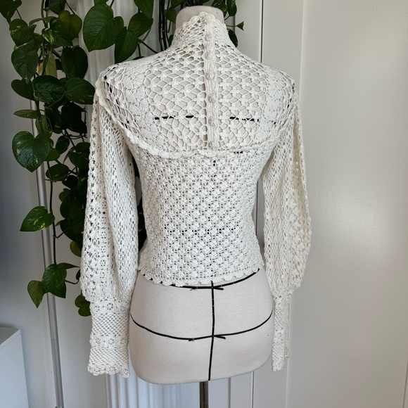 DOÊN Heirloom Amity Hand Knit Crochet Top - Picture 3 of 5